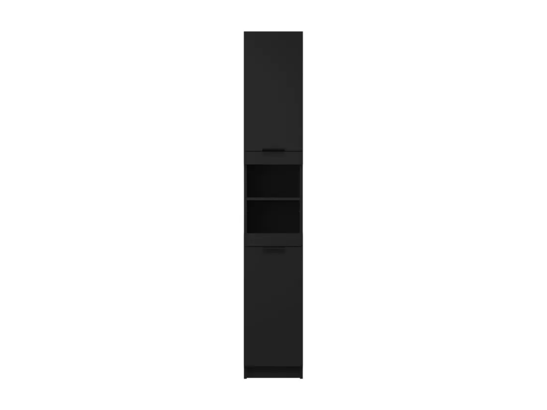 Armoire de salle de bain noir 32x34x188,5 cm bois d'ingénierie