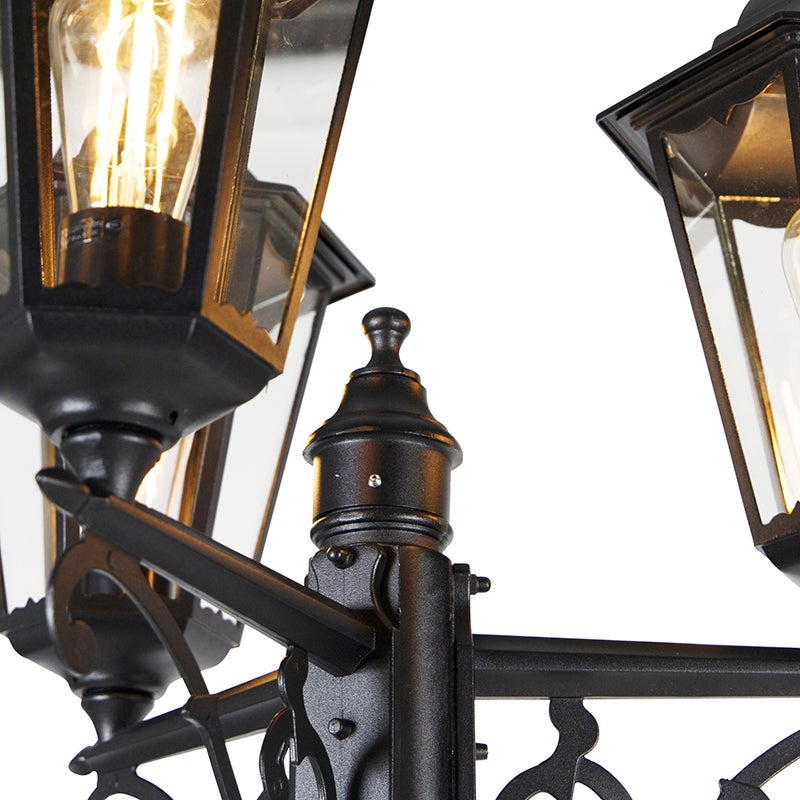 Buitenlantaarn, zwart, 220 cm, 3-lichts, IP44 - Havana
