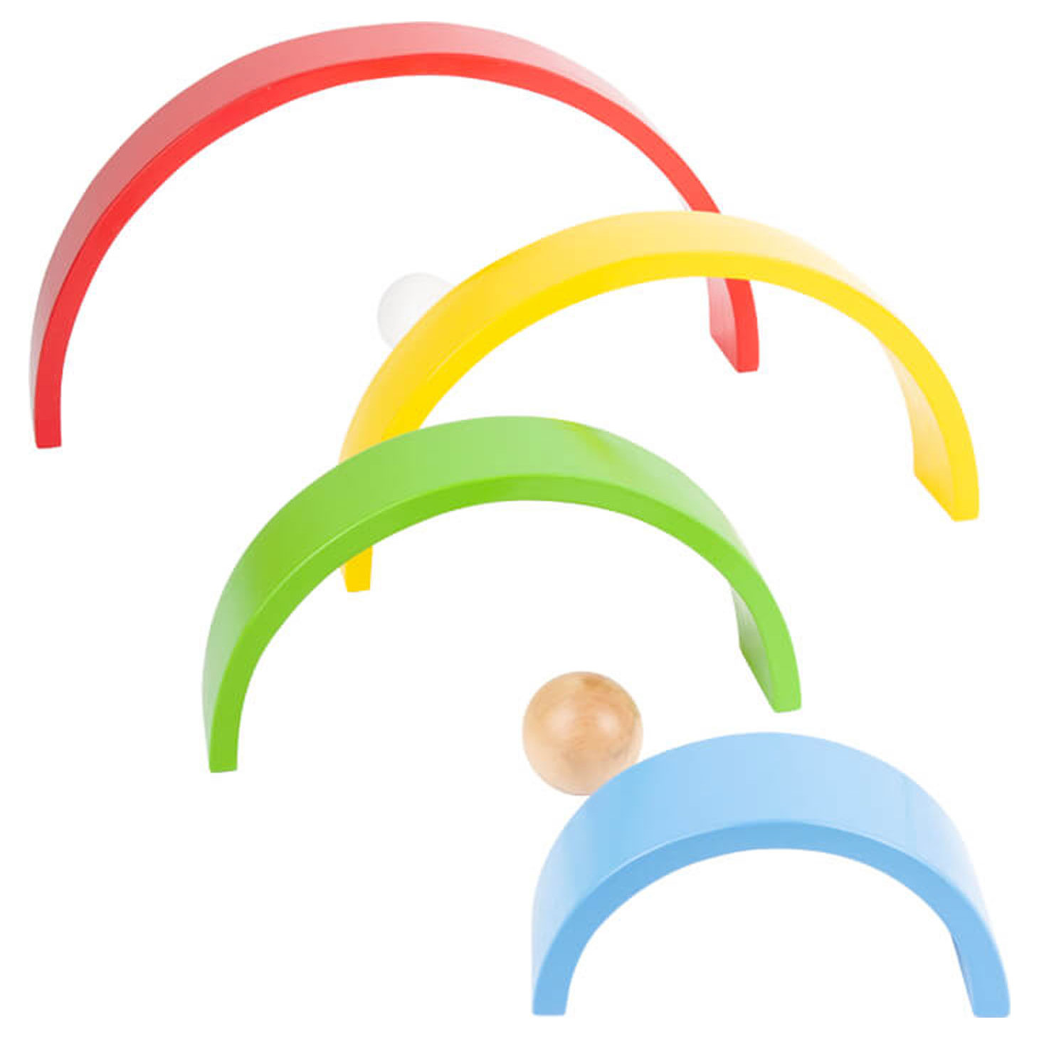 Small Foot-Houten Bouwblokken Regenboog XL, 14dlg.