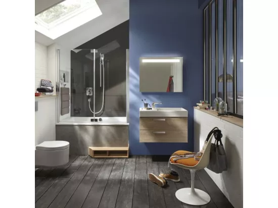 Pare bain JACOB DELAFON Capsule à poser en niche, Chrome 120 x 140