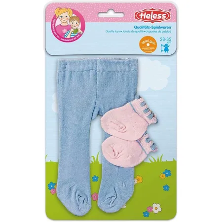 Heless Strumpfhose mit Söckchen für Puppen, Pastellfarben, Größe 28 - 35 cm, 1 Stück, 3-fach sortiert
