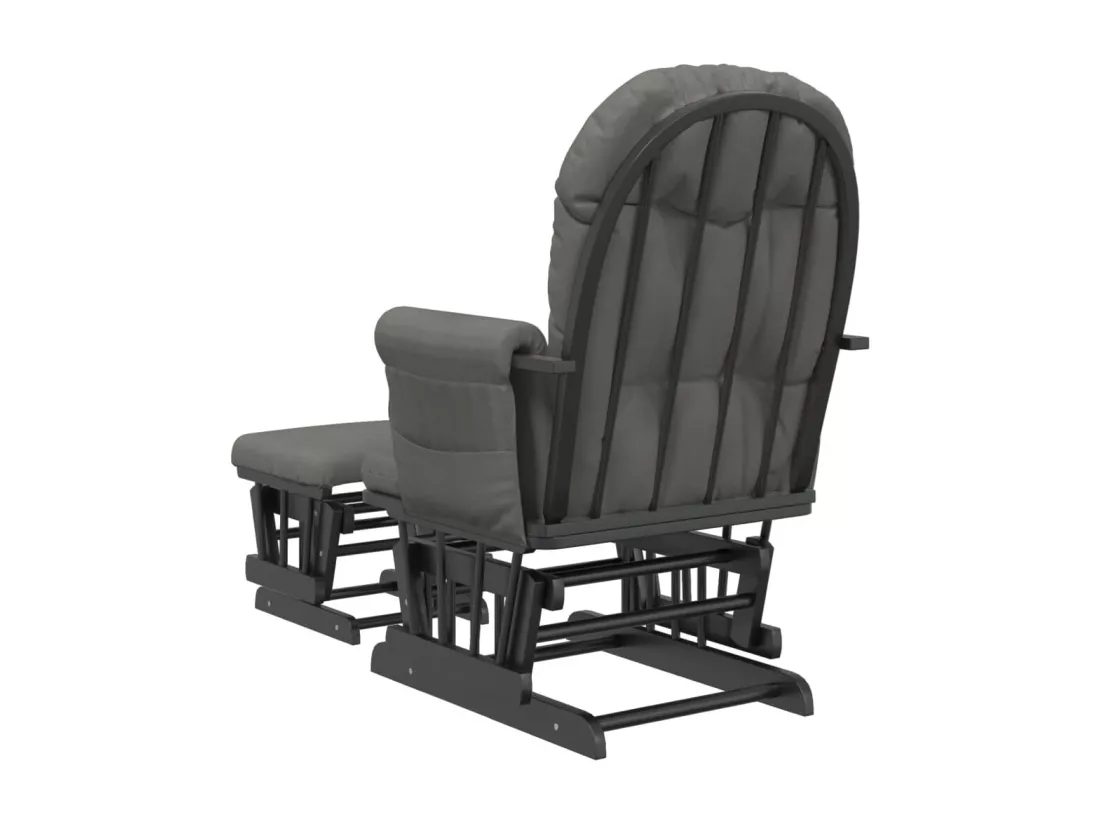 Chaise berçante avec repose-pied Gris foncé Tissu