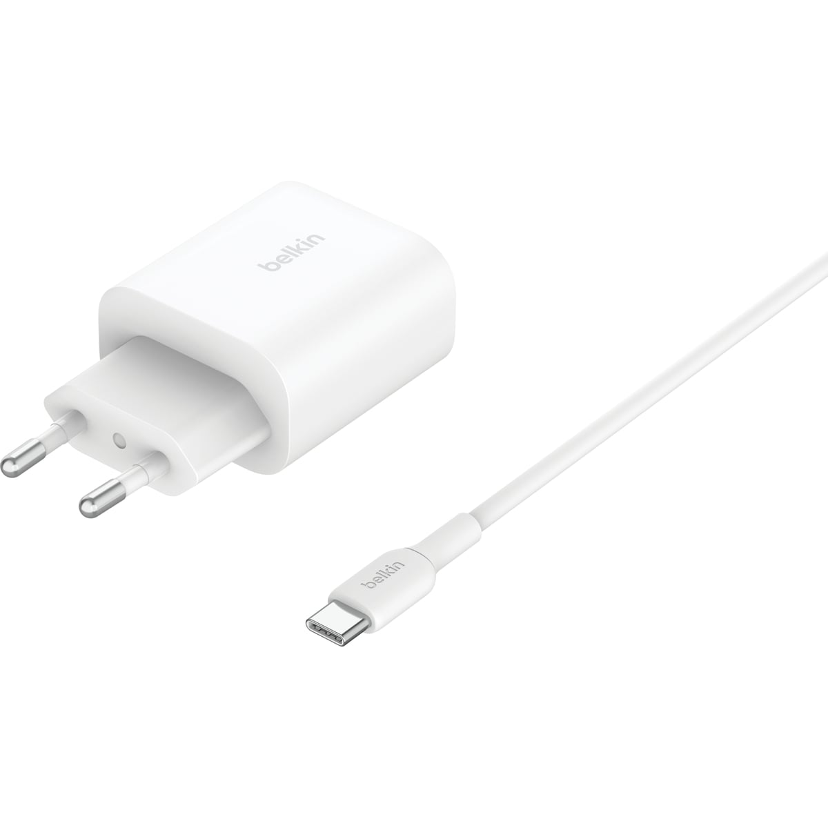 Belkin 3-in-1 Qi2 sammenleggbar lader med MagSafe (hvit)