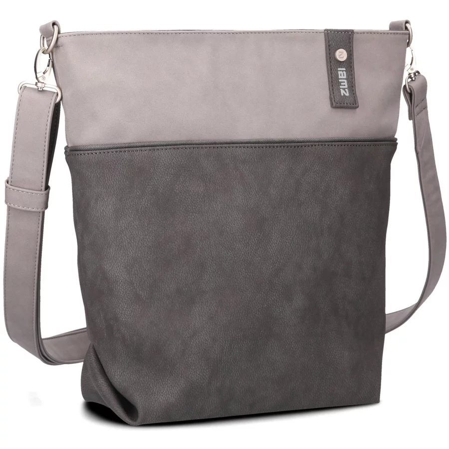 zwei Jana J12 - Schultertasche 33 cm nubuk-stone