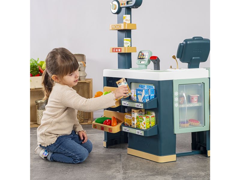 Smoby Supermarkt mit Einkaufswagen Kaufmannsladen mit über 50 Accessoires