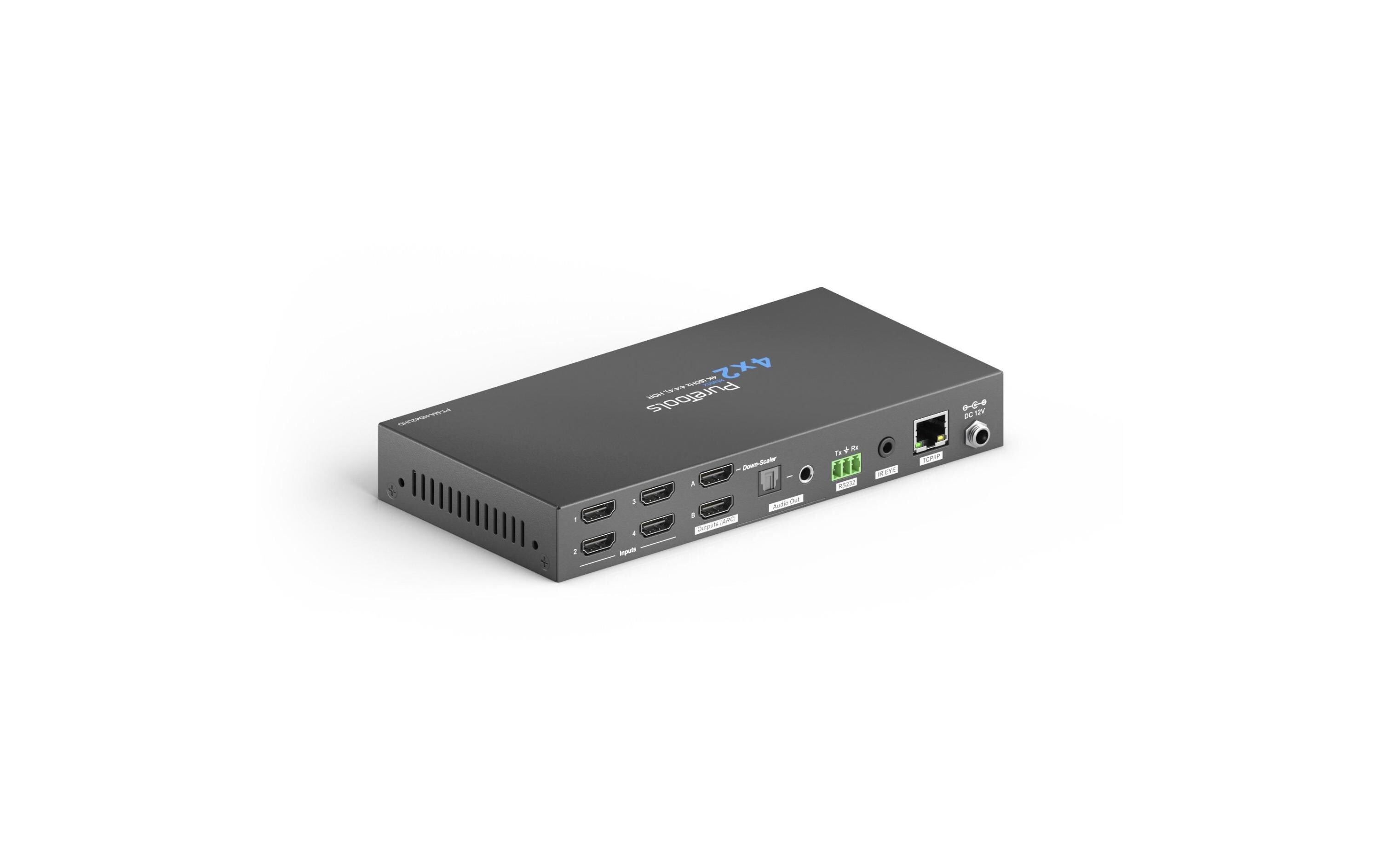 Matrix Switcher PT-MA-HD42UHD HDMI<br>4x2 4K 18Gbps HDMI Matrix Switcher mit Downscaler und Audioauskopplung
