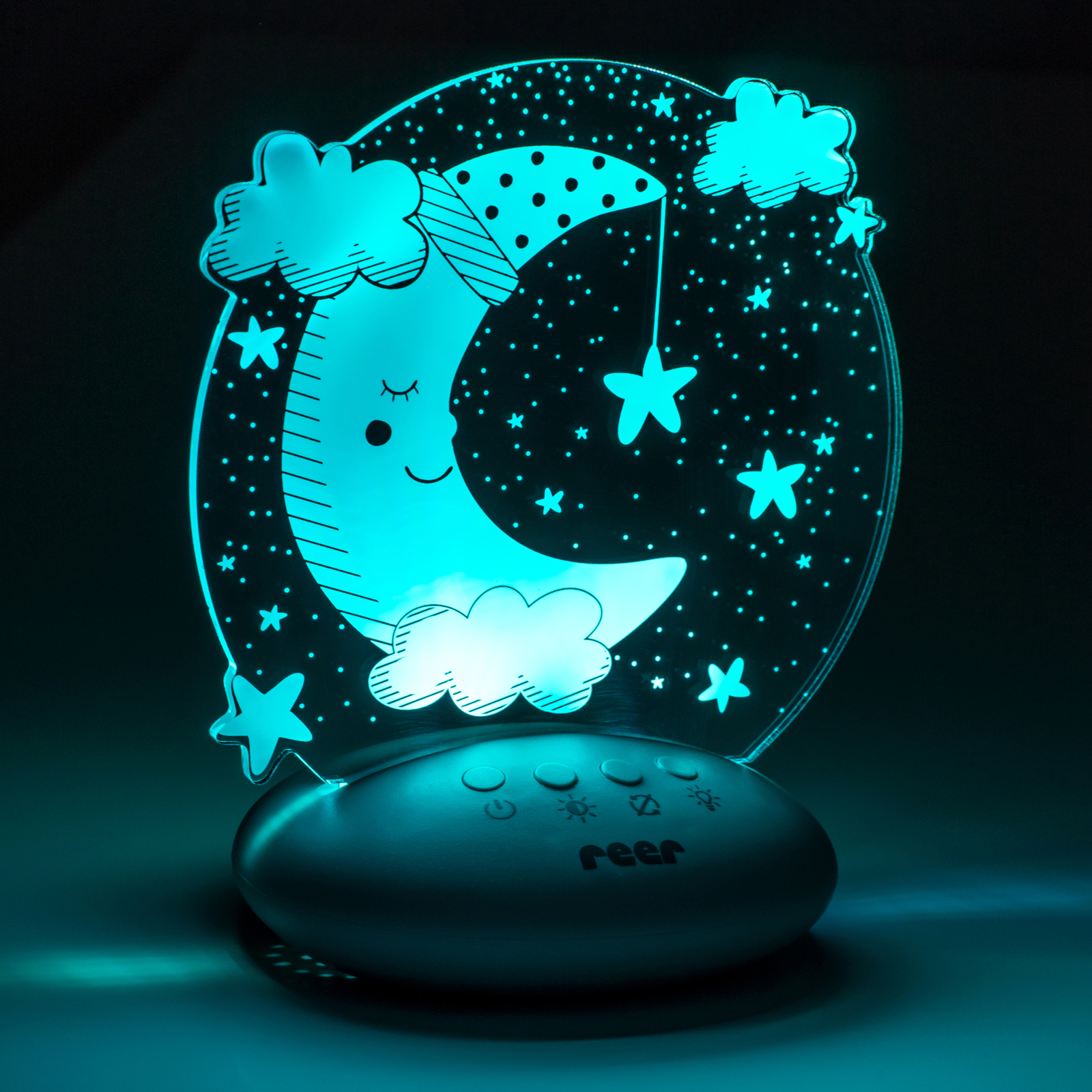 ColourLumy Kinder LED Nachtlicht Baby Bett Licht Nachttisch Lampe mit Farbwechsel / Timer Batteriebetrieben (R52121) - Mond
