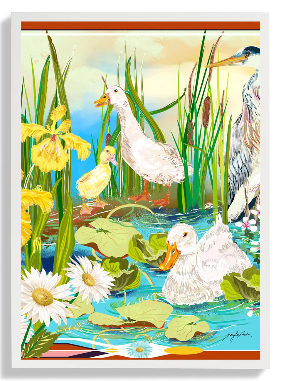 Art Deco Pekin Ducks von Marylène Madou
