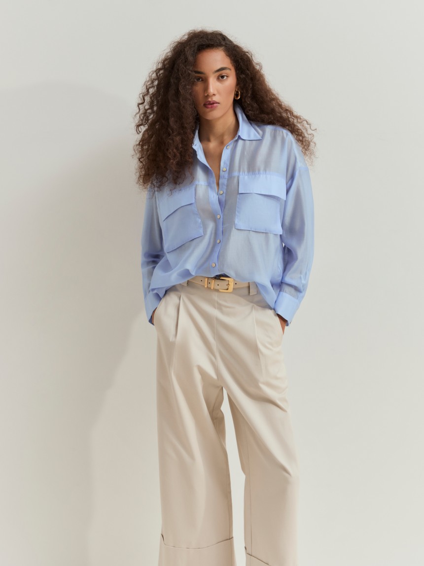 Camisa fluida com liocel