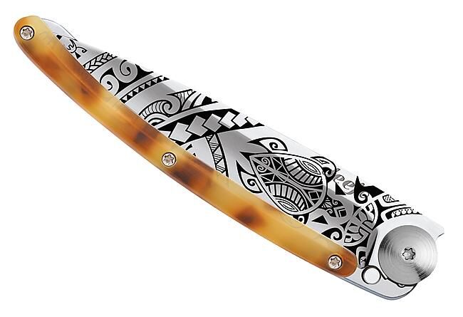 DEEJO - COUTEAU COUTEAU POLYNESIEN TORTUE CLAIRE TATOO 27