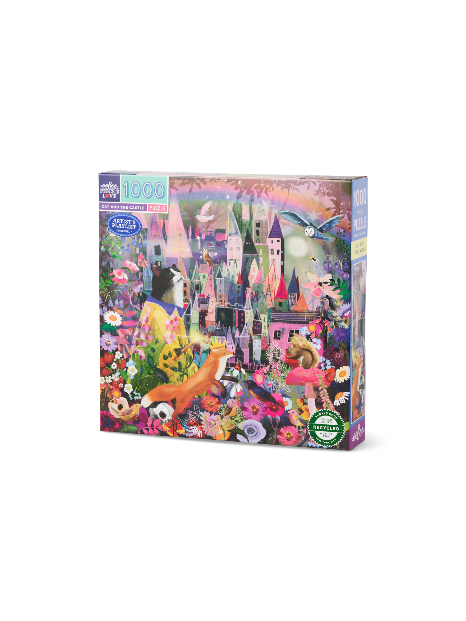 Cat and the Castle puslespil 1000 brikker | Papir. 58,4 x 58,4 cm. | Multi | Eeboo