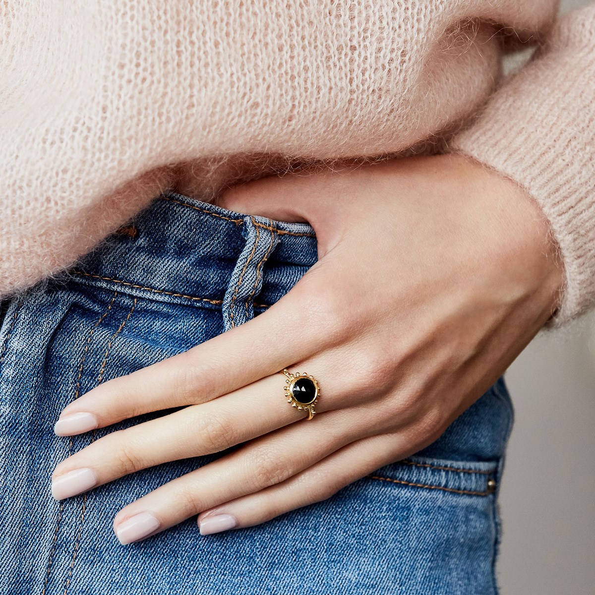 Bague Soleil et Onyx Noir, Surya