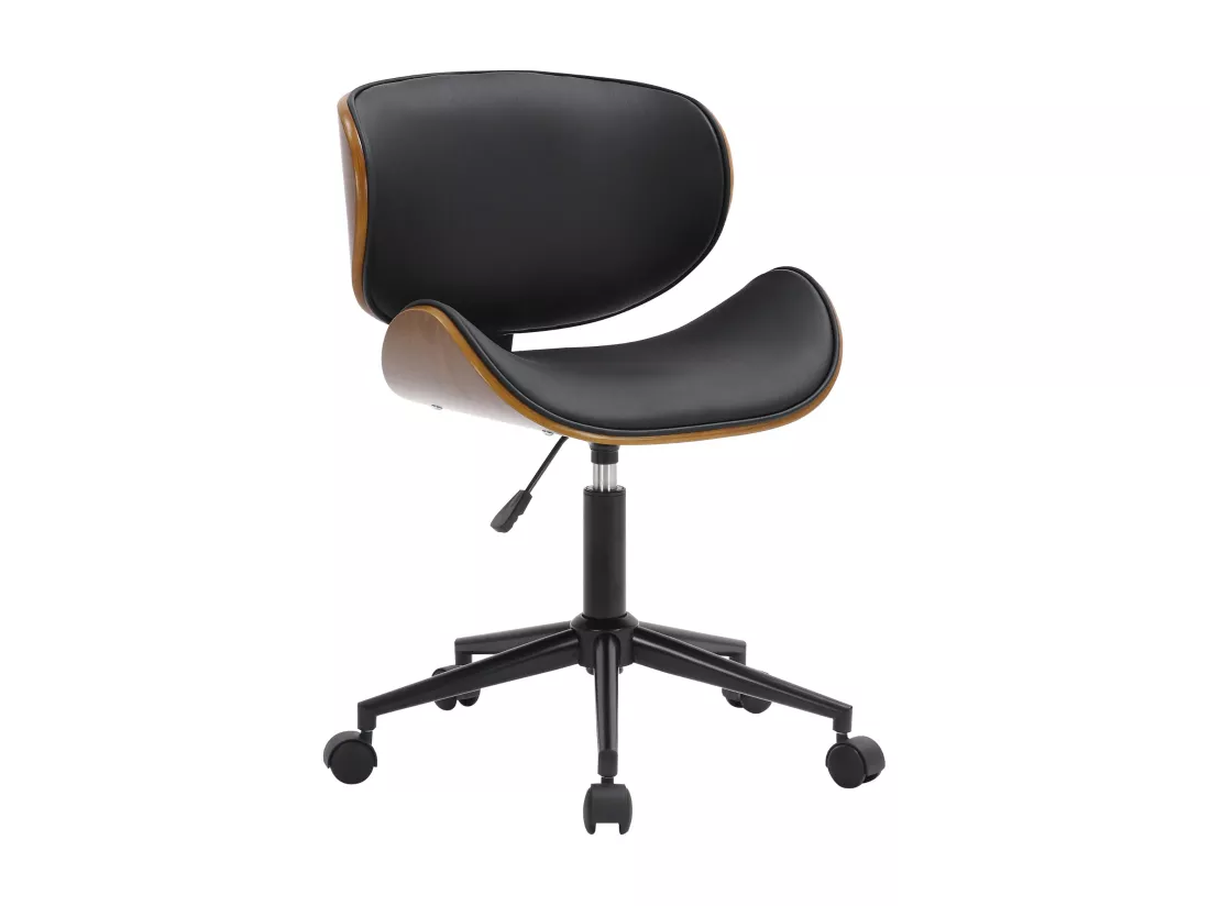 Chaise de bureau - Similicuir & Métal noir mat - Noir - Sammy