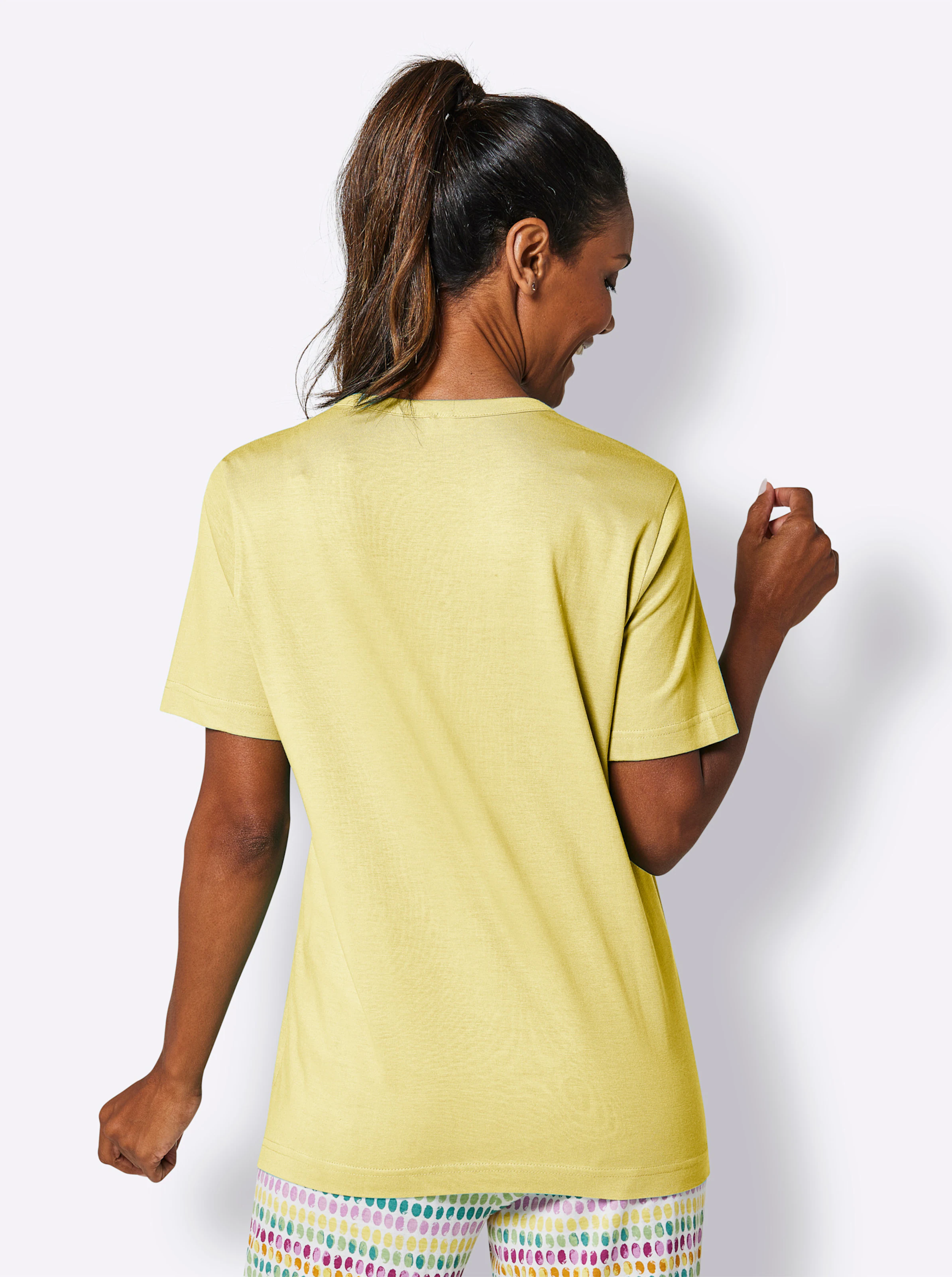 wäschepur Schlafanzug-Shirt in zitrone