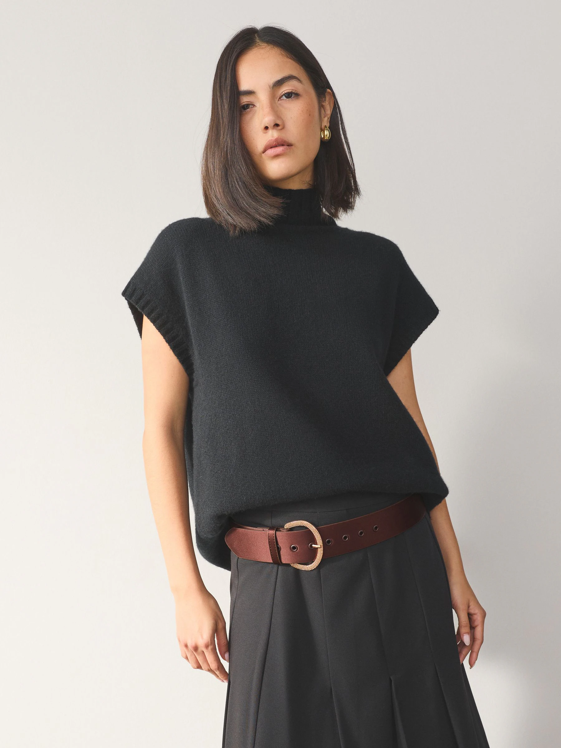 Chocoladebruin - Satin Belt with Diamante Buckle