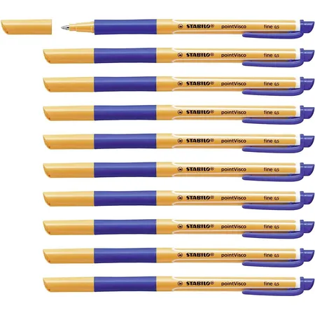 Tintenroller - STABILO pointVisco - 10er Pack - blau