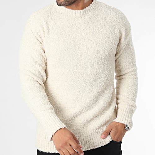 Pull Col Rond Beige