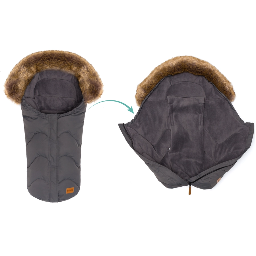 fillikid Winterfußsack Lhotse für Babyschale Grau