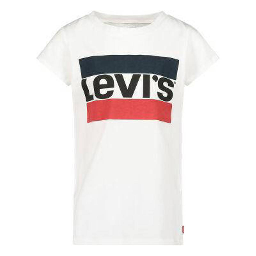 Levi's T-shirt met logo wit/rood/donkerblauw