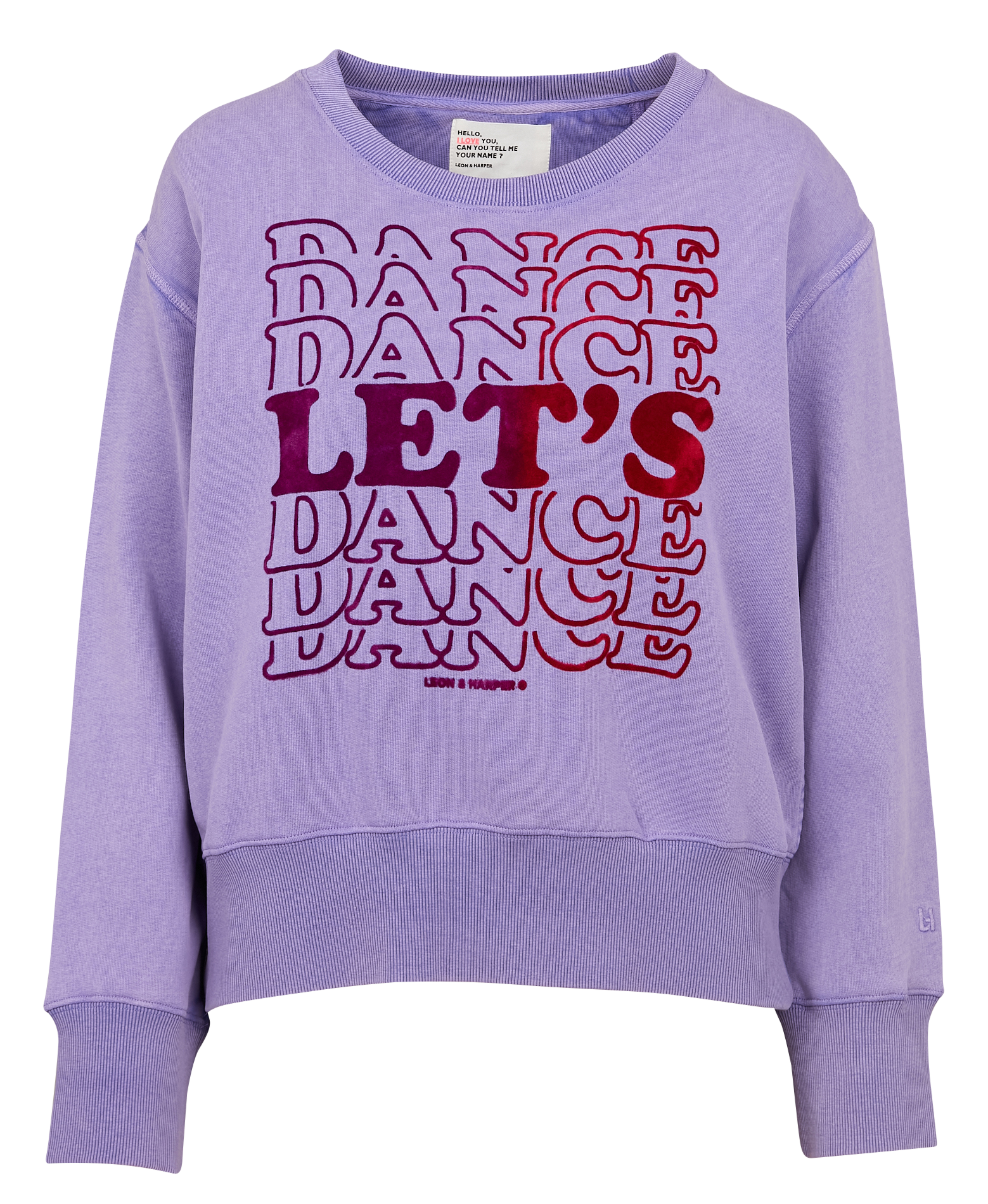 SORBET - Sweat droit col rond en coton bio mélangé | Violet