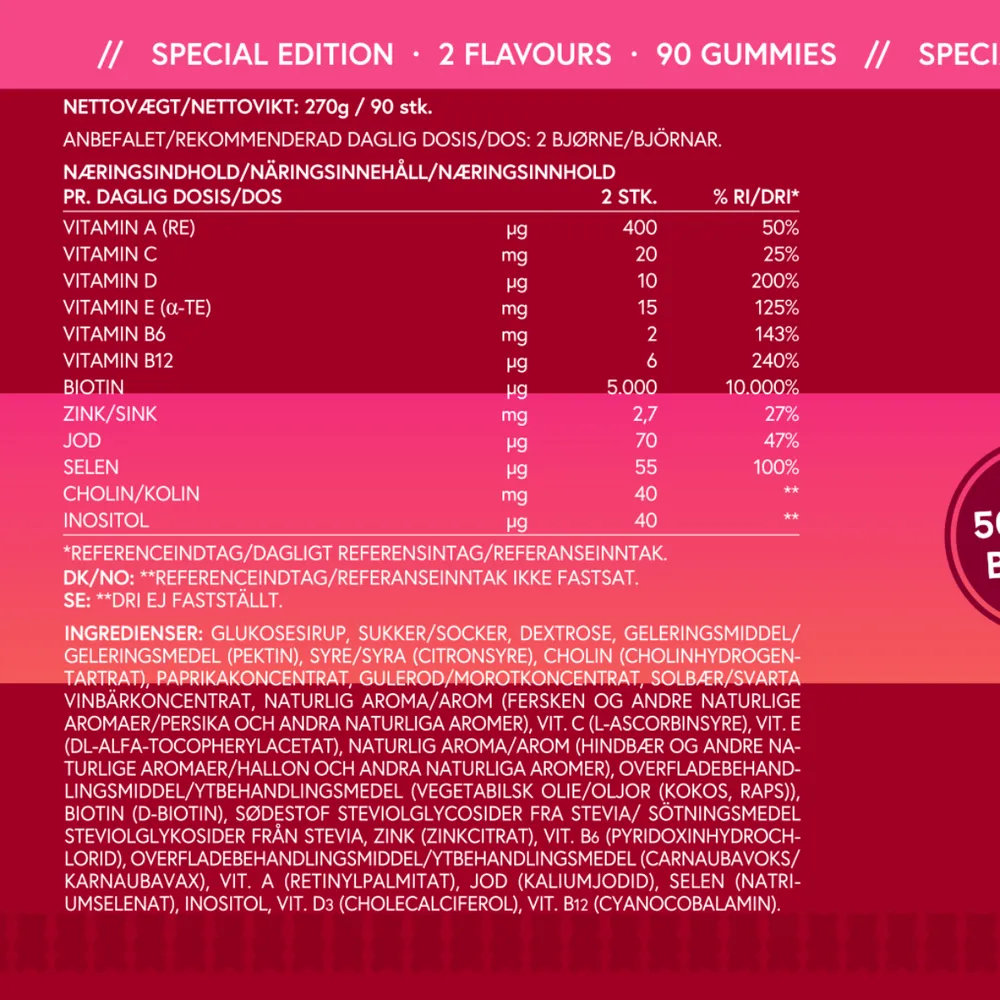 VitaYummy Hair & Nails Mixed - 90 stk.