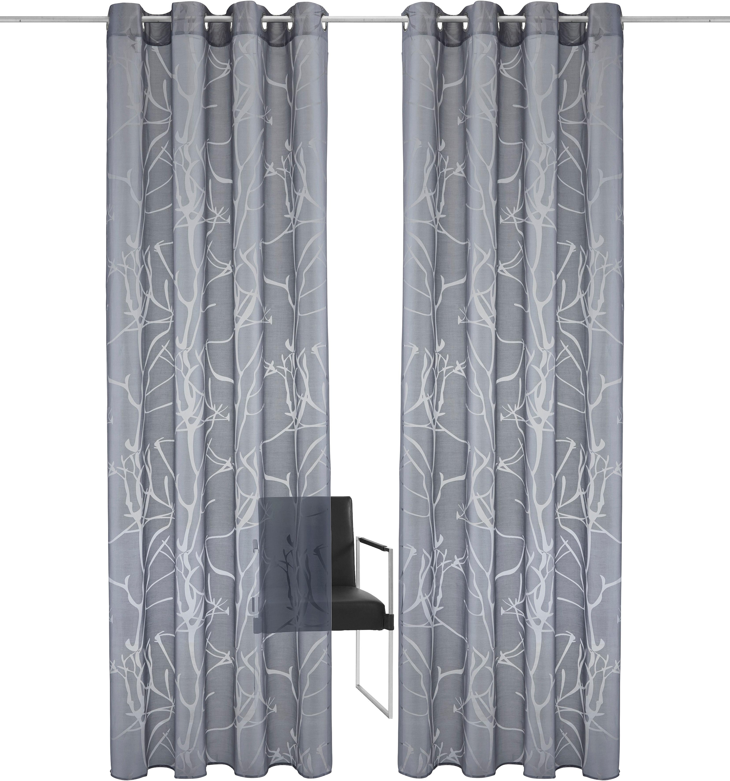 my home Gardine »Anna« Ösen 1 Stk. tlg. Bestseller, Äste-Motiv, Viskose, Polyester