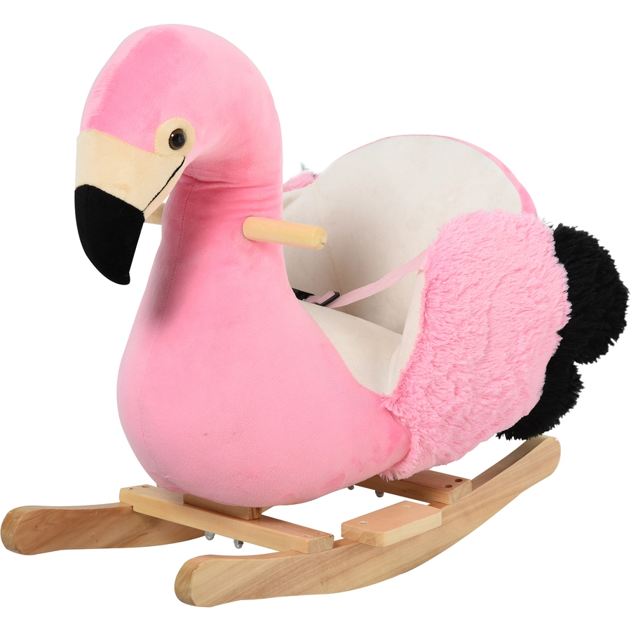 HOMCOM Kinder Schaukeltier als Flamingo rosa