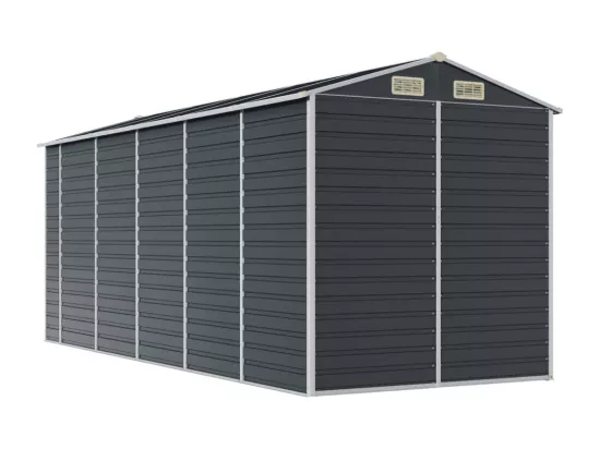 Abri de jardin anthracite 191x470x198 acier galvanisé