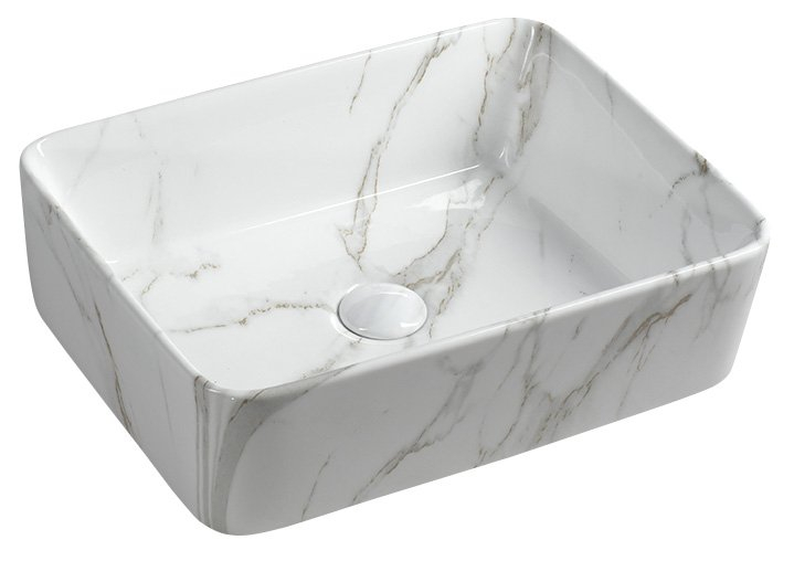 Sapho Dalma keramische waskom marmer structuur 48x38x13cm