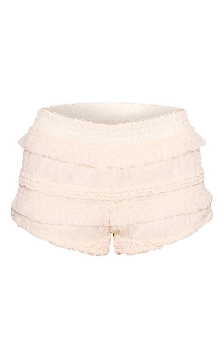 Butter Cream Short Bloomer À Dentelle Et Volants
