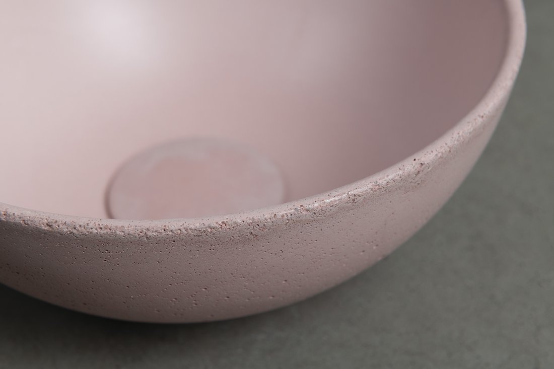 Sapho Minor toilet waskom beton 26cm roze met houder rechts