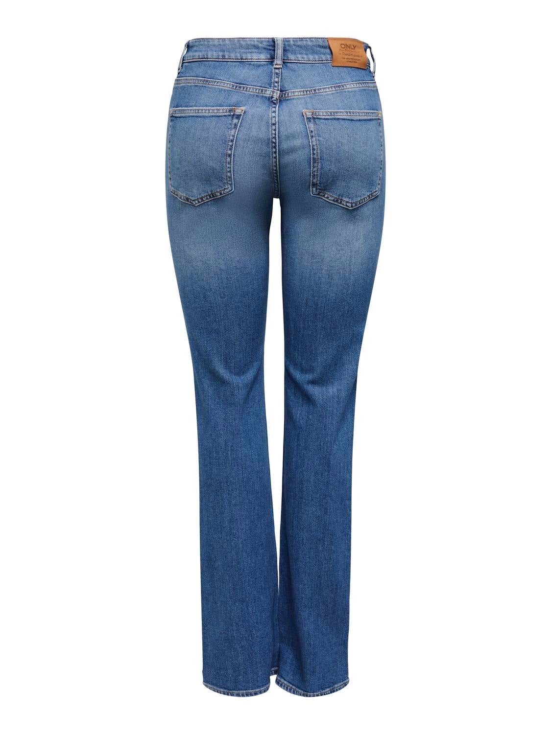 ONLEVERLY Mittlere Taille Ausgestellt Jeans Medium Blue Denim