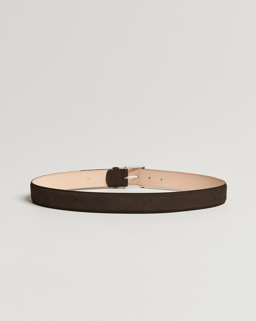 Crockett & Jones Belt 3,2 cm Dark Brown Suede