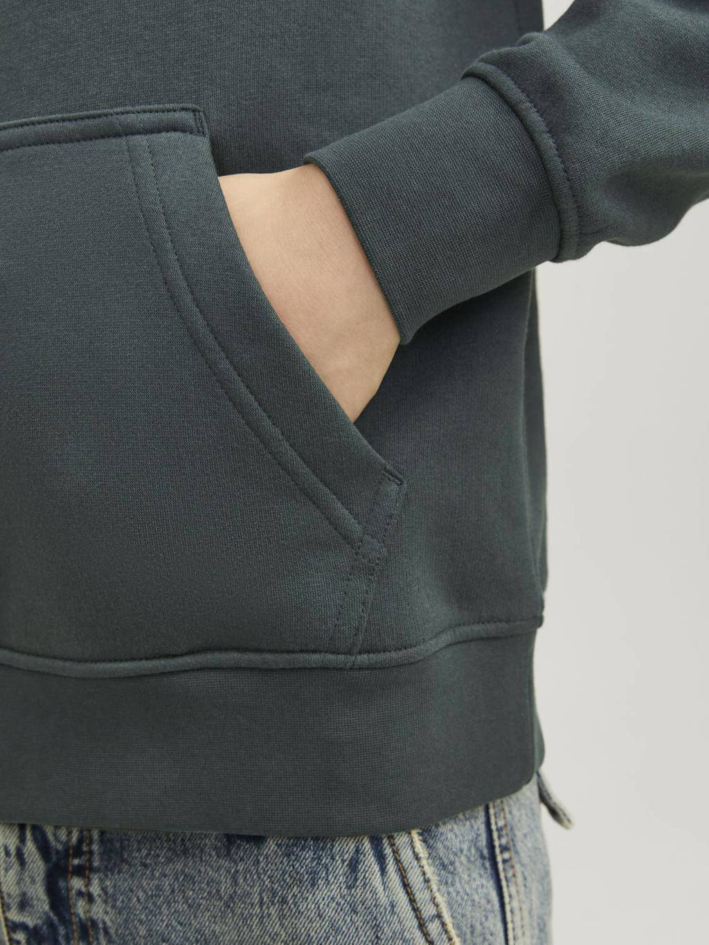 JACK & JONES hoodie JORVESTERBRO met tekst diep donkergroen