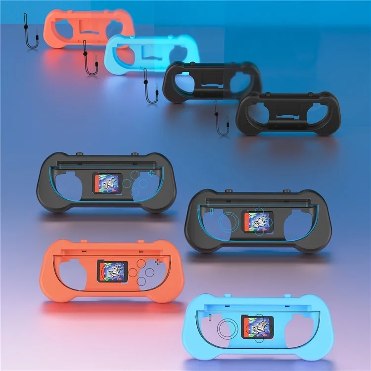 (2er Set) Griff Halterung Gamepad Hülle kompatibel mit Nintendo Switch 2 / Joy-Con / Ergonomisches Controller Zubehör mit Spielekartenfach - Schwarz