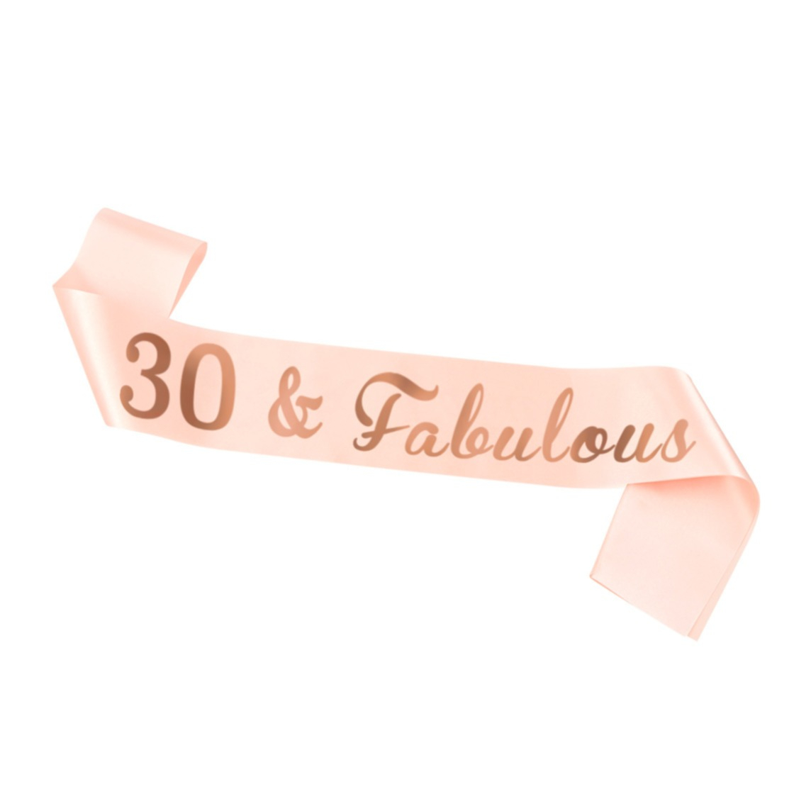 (Ø80cm) 30. Geburtstags Schärpe Party Accessoire 30 & Fabulous - Rosa / Roségold
