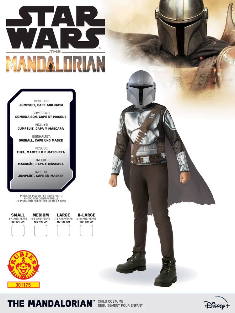 STAR WARS - THE MANDALORIAN - DEGUISEMENT - TAILLE L 7-8 ANS