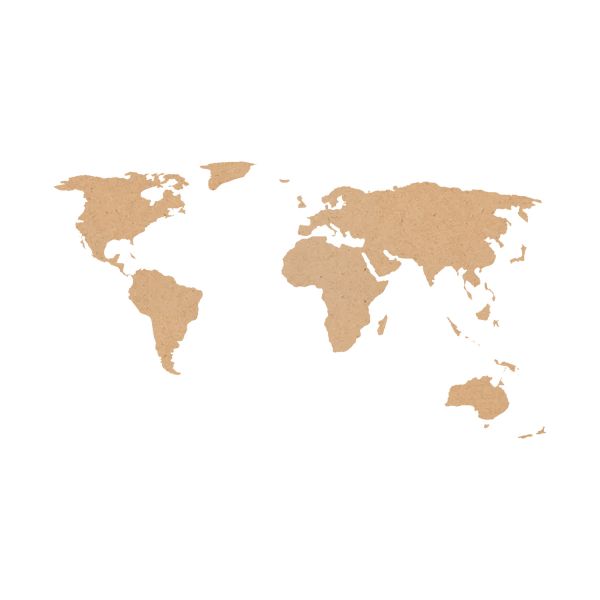 Casa Sentir Wereldkaart Wanddecoratie - Klein - Naturel
