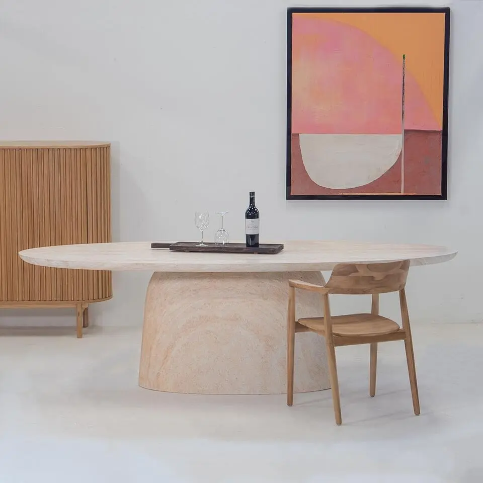 Eettafel Ovaal 200cm - Naturel Betonlook - Myrna