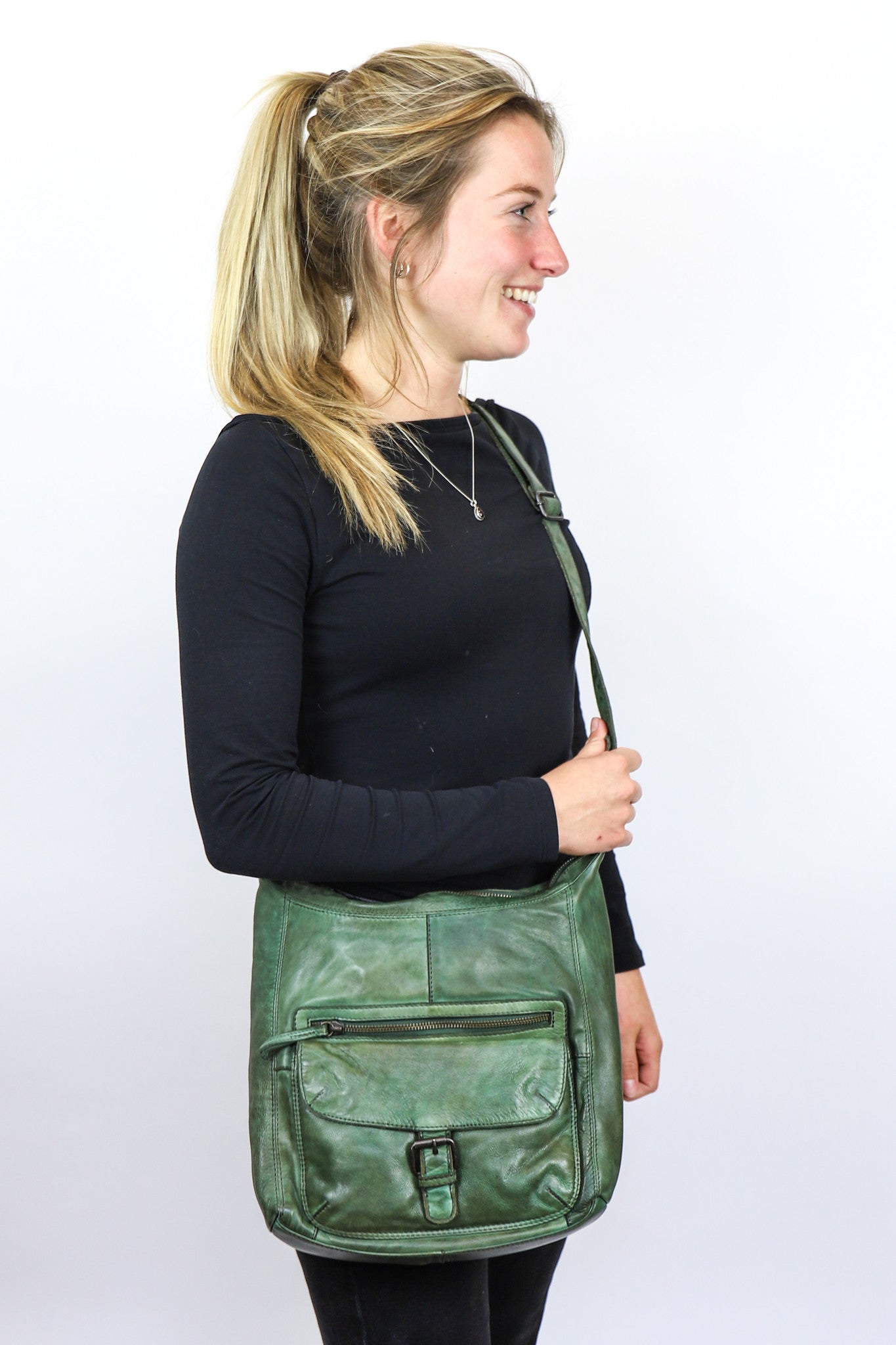 Schoudertas 'Anna' groen Groen