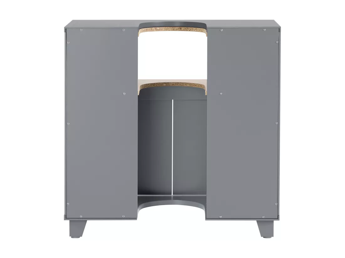 SoBuy BZR148-DG Meuble sous Lavabo de Salle de Bain, Meuble sous Vasque à 2 Portes, Placard Armoire de Rangement Meuble évier de Cuisine, L60 x P30 x H61 cm, Gris