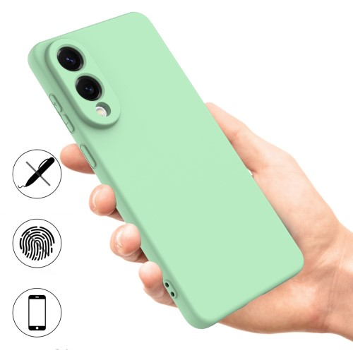 Samsung Galaxy S25 Edge Silikon Case Hülle mit Kameraschutz   Trageschlaufe - Grün