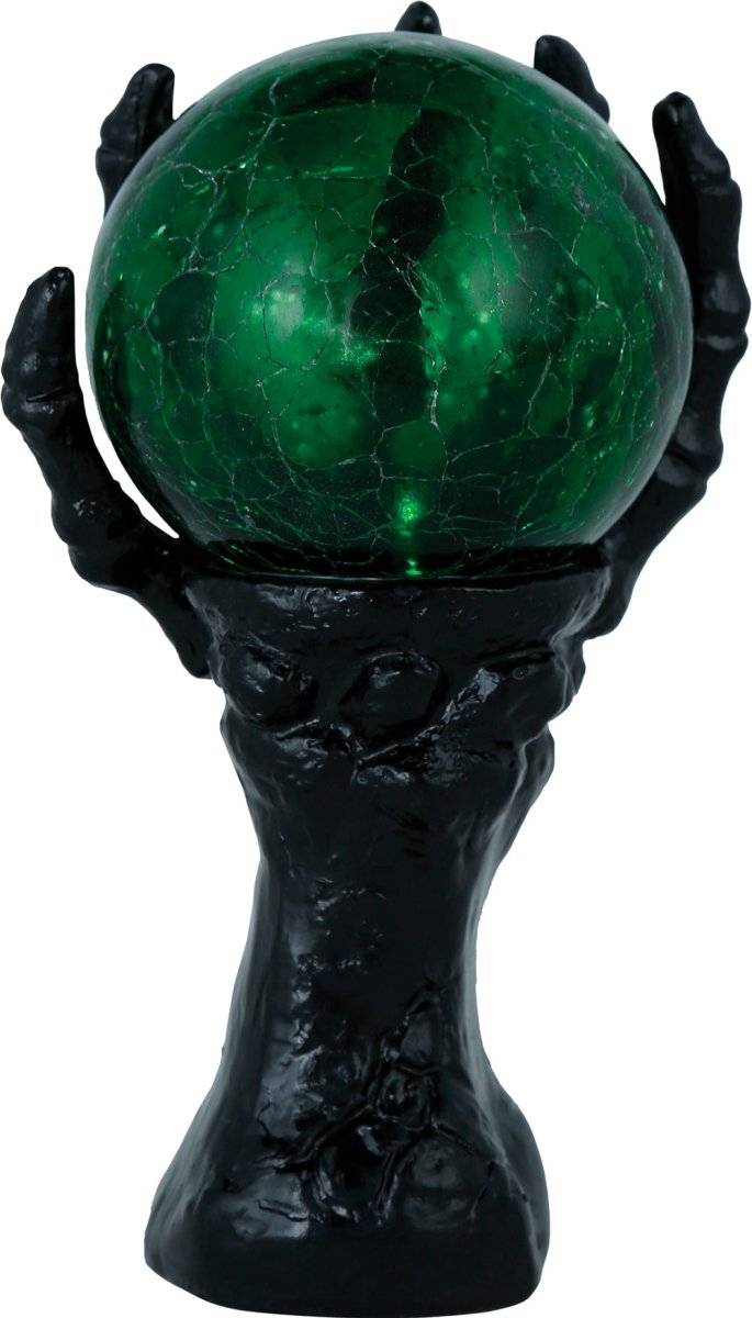 Halloween Decoratie Hand Met Kristallen Bol En Licht 14,5cm