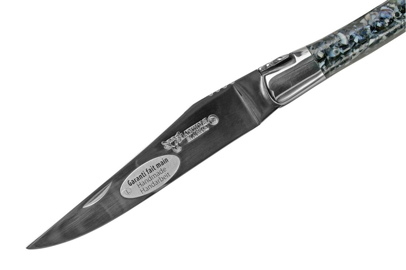 Laguiole en Aubrac Mussel L0212CQM mosselschelp, gepolijst, laguiole zakmes, 12 cm