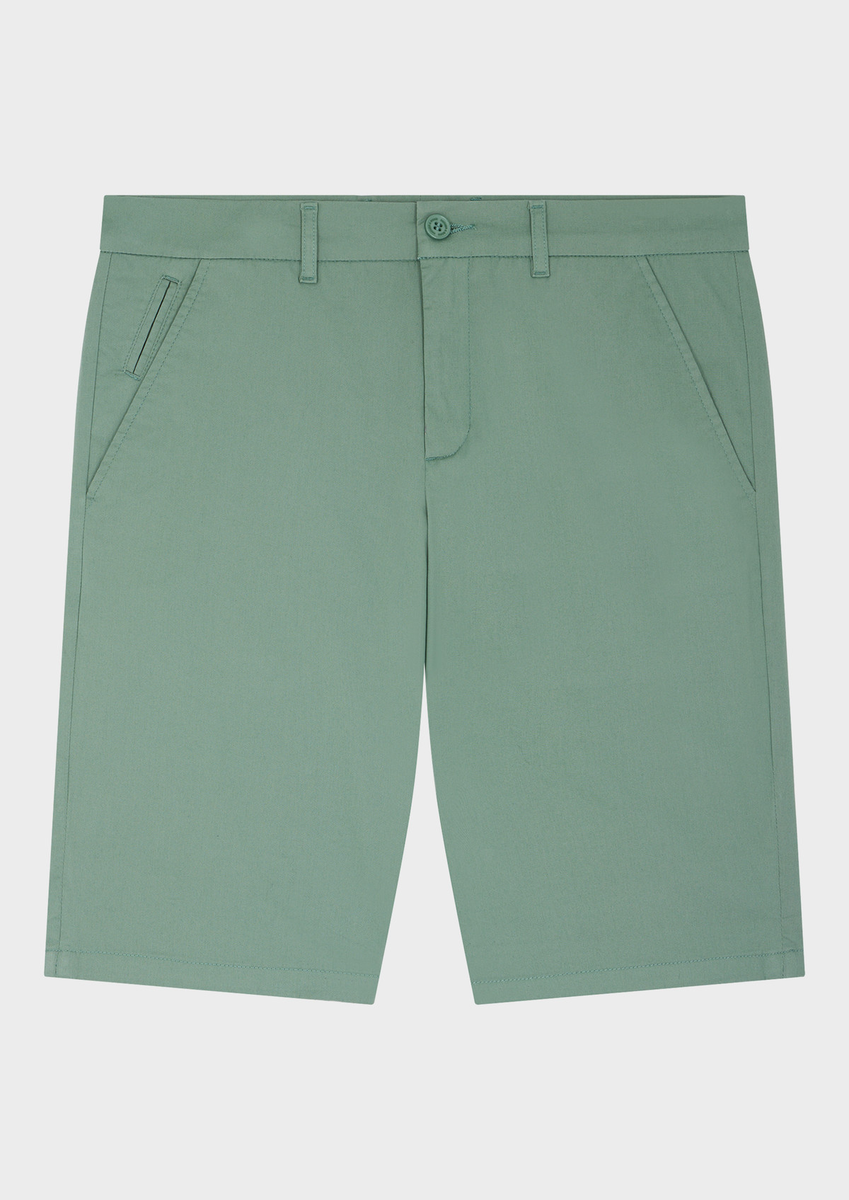 Bermuda en coton stretch uni vert