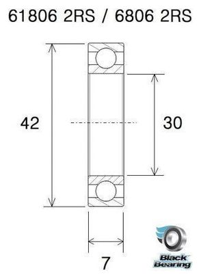 Roulement B5 inox - BLACKBEARING - 61806-2rs / 6806-2rs