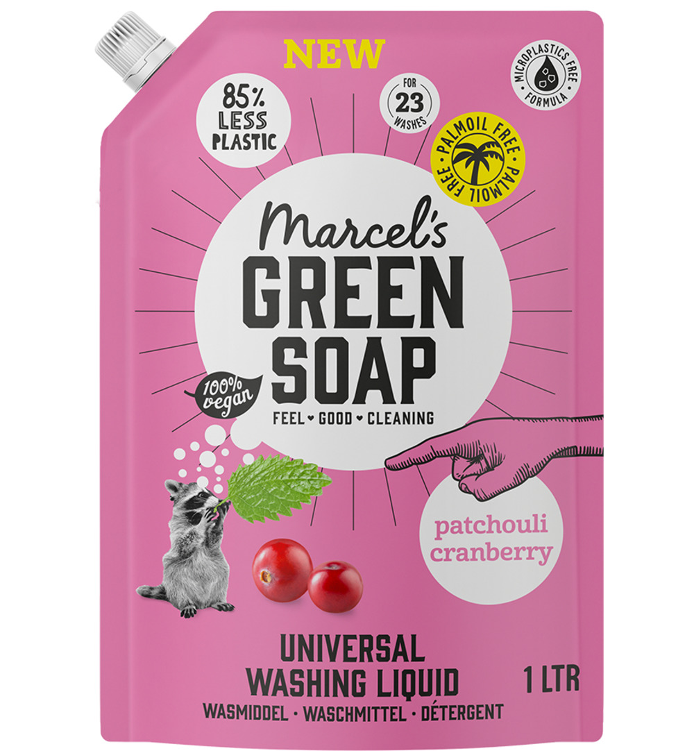 Marcel’s Green Soap Wasmiddel Universeel Patchouli & Cranberry Navulling (1000 ml)