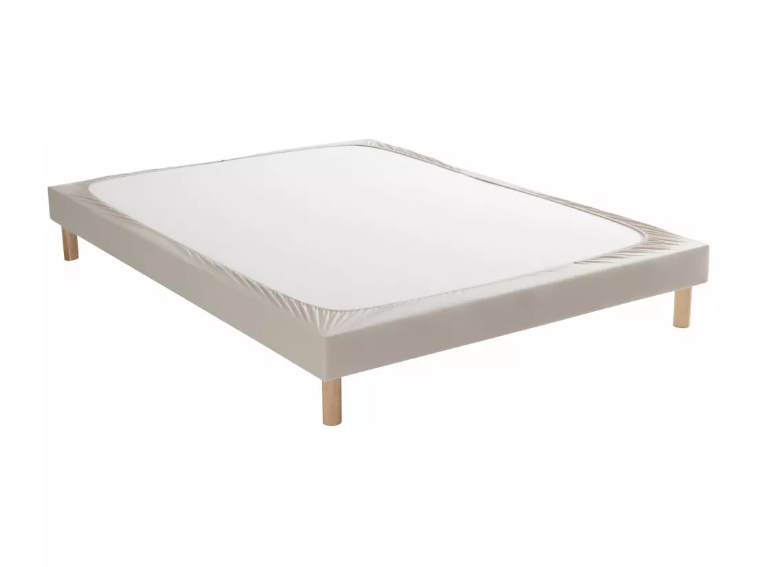 Cache-sommier coton jersey beige 70x200
