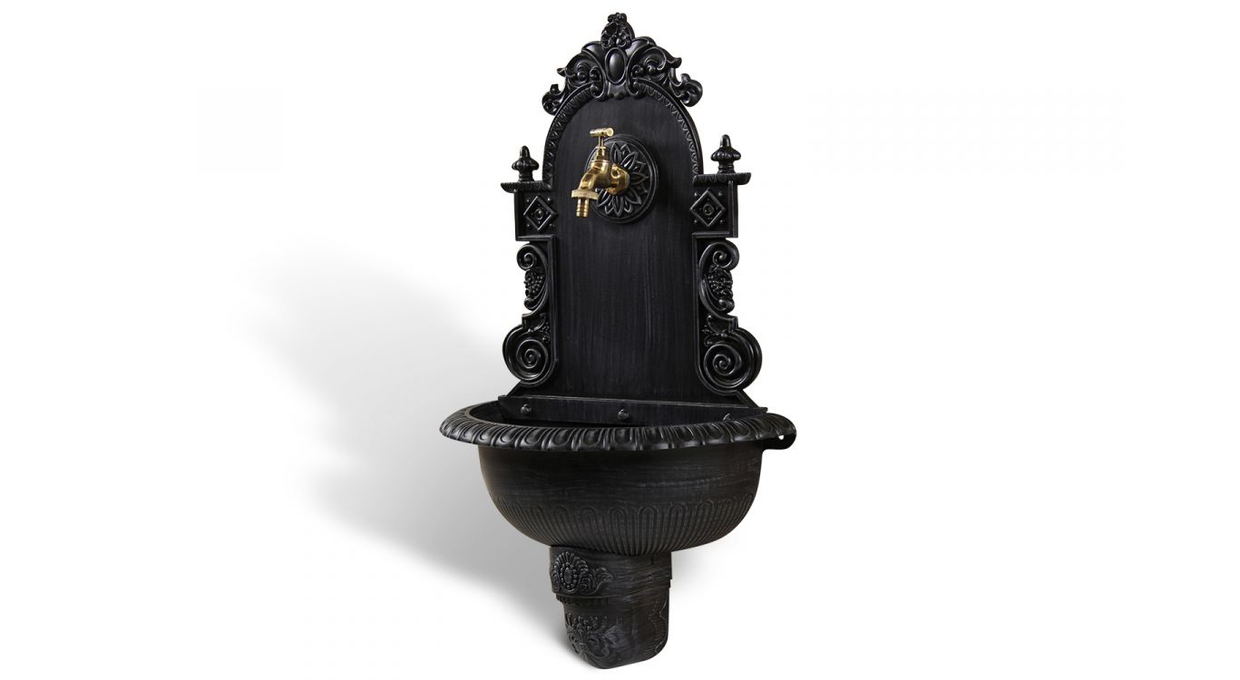 Fontaine de jardin aluminium gris 44x22x75.5cm