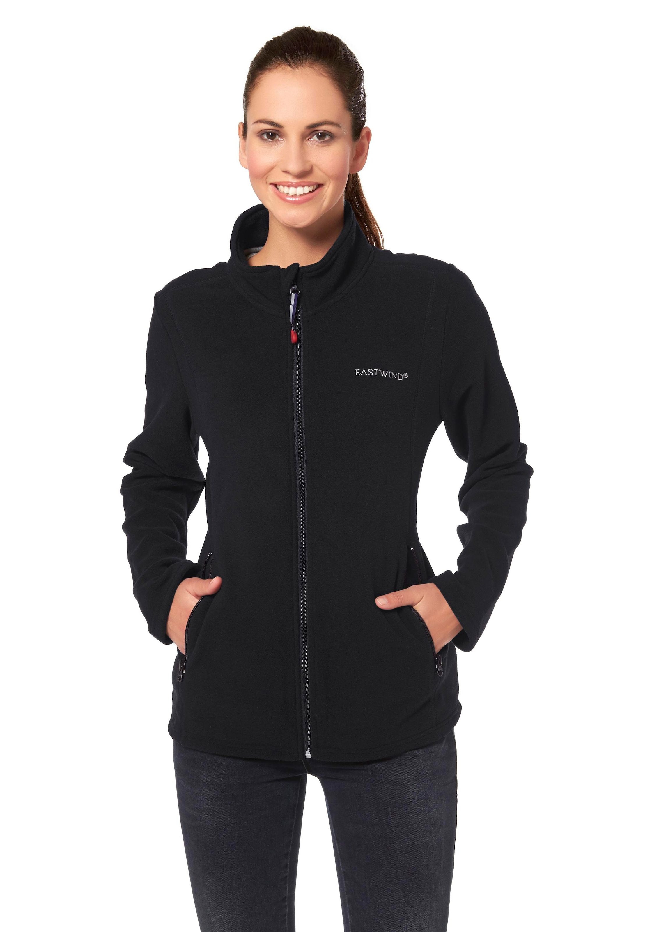 Eastwind Fleecejacke ohne Kapuze für kalte Tage,  aus 100% Polyester,  sportlicher Stil